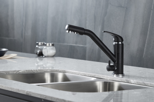 Смеситель для кухни Paulmark HESSEN He213017-418 на мойку черный - фото 2